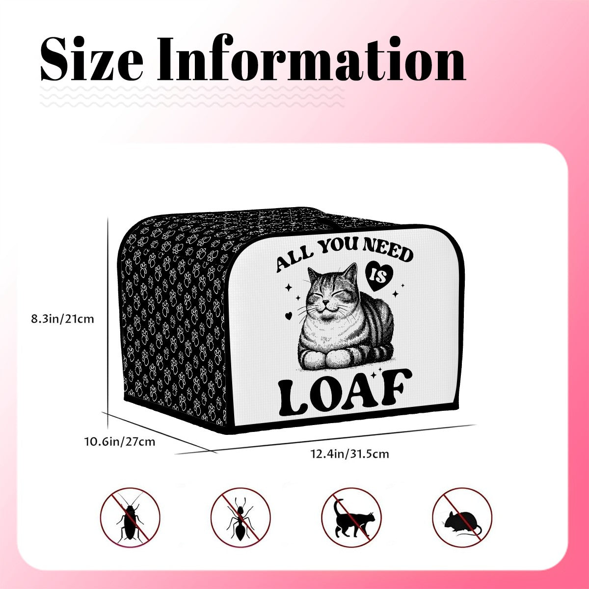 All You Need Is Loaf 4-Slice Toaster Cover – Durable, Protective, and For Cat Lovers