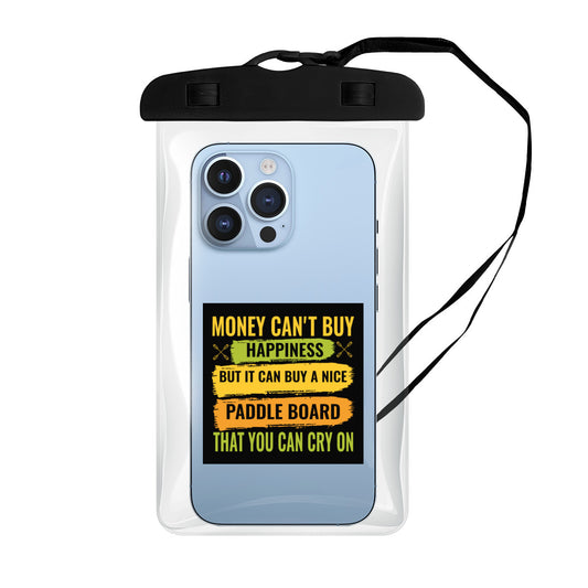 Money Can't Buy Happiness - Clear Waterproof Phone Pouch Case | PVC - PNG