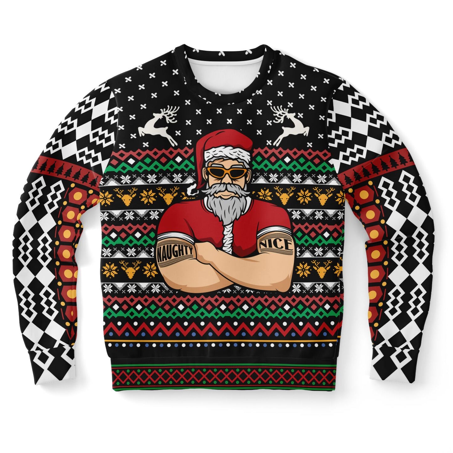 Santa's a Bouncer Ugly Sweater - Athletic Sweatshirt