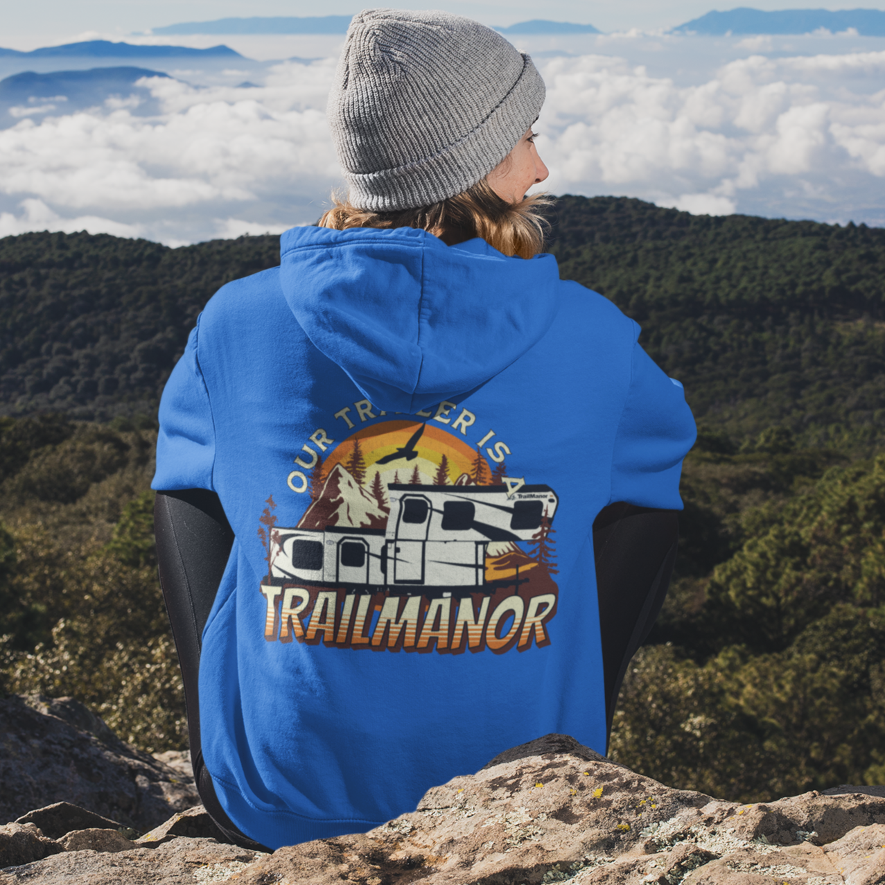 Our Trailer is a TRAILMANOR - Premium Unisex French Terry Hoodie