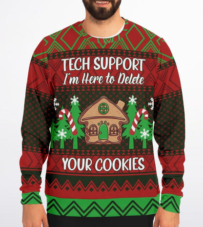 IT Tech Support Ugly Christmas Sweater - Athletic Sweatshirt