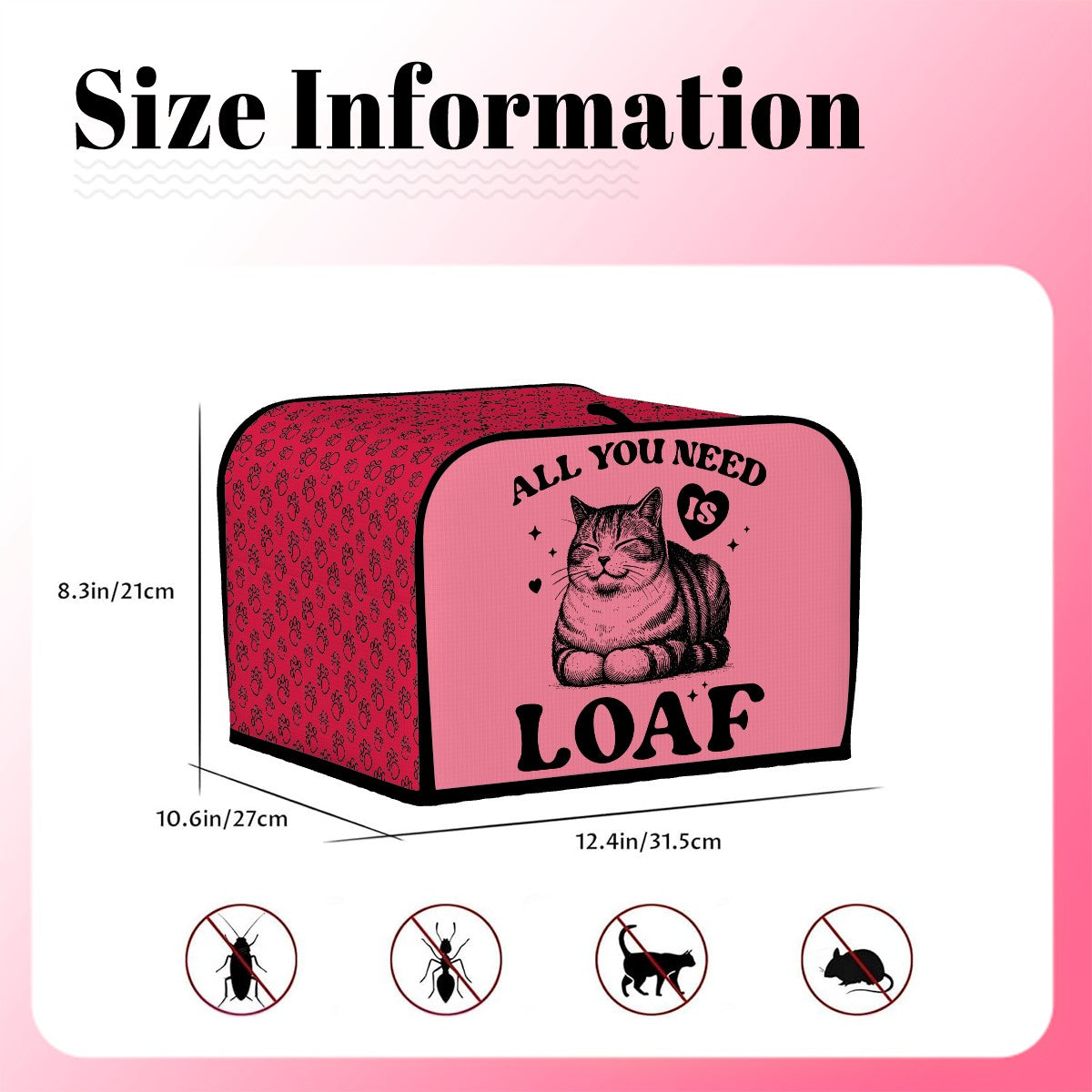 All You Need Is Loaf 4-Slice Toaster Cover – Durable, Protective, and For Cat Lovers