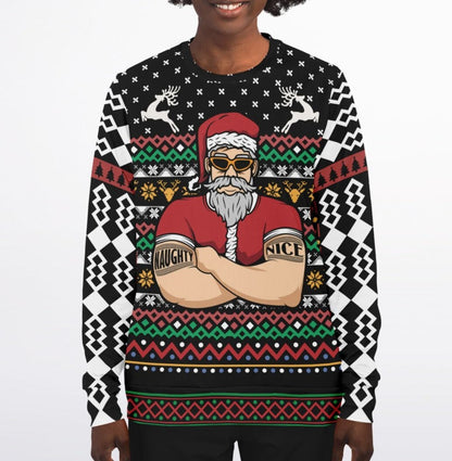 Santa's a Bouncer Ugly Sweater - Athletic Sweatshirt