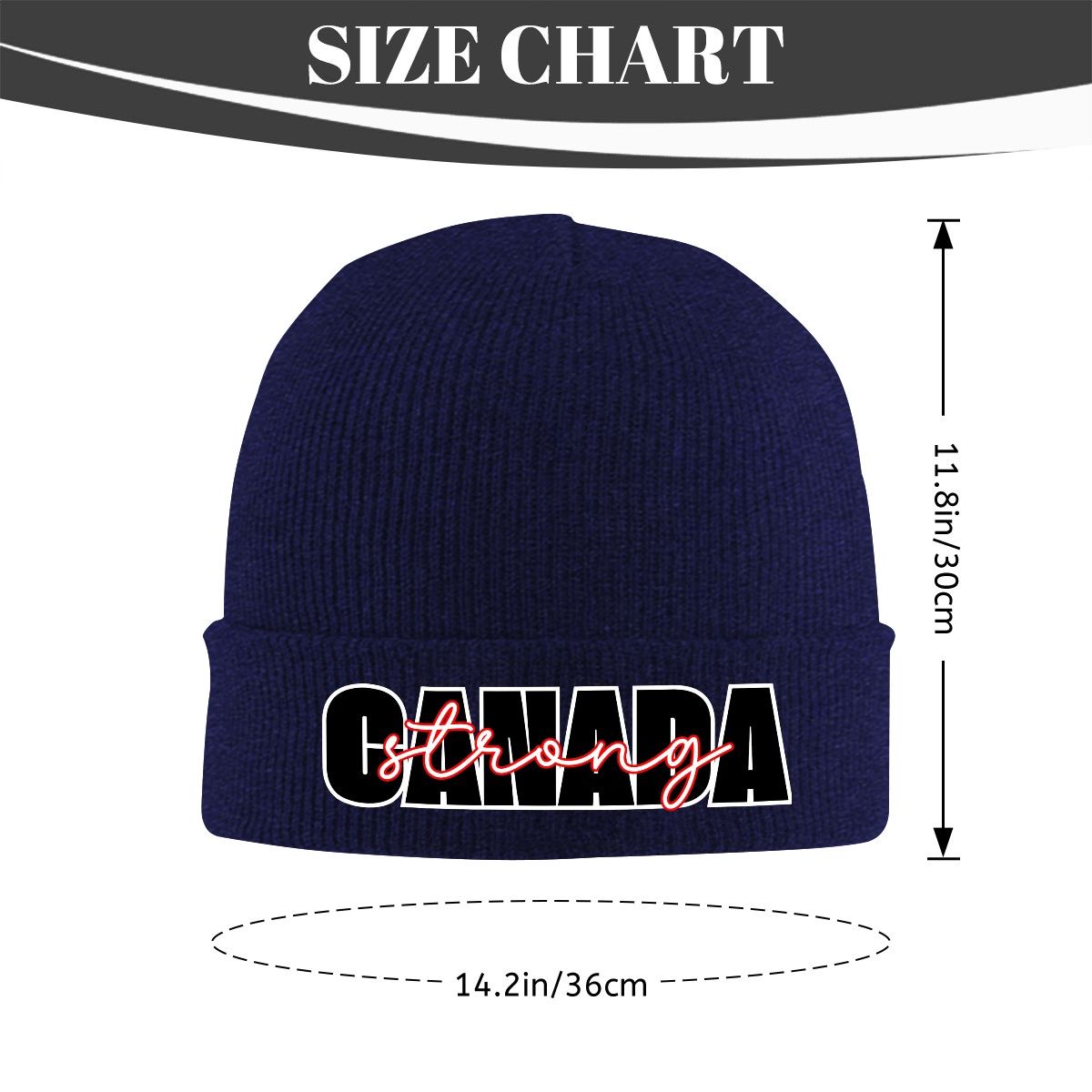 Canada Strong - Cozy Acrylic Knit Toque – Lightweight & Warm Winter Hat