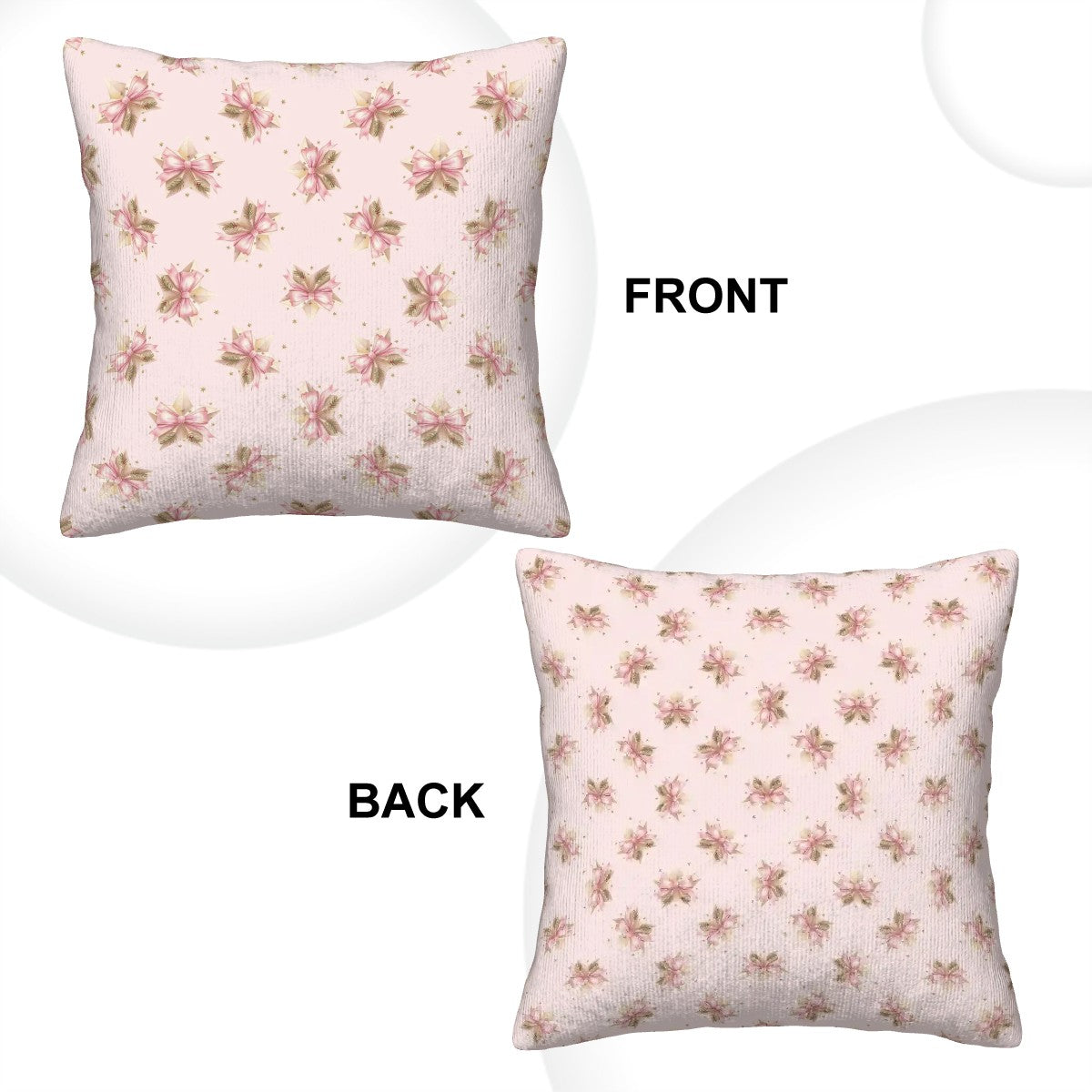 Coquette Pink Bows Corduroy Throw Pillow Covers (Double-Sided Design)