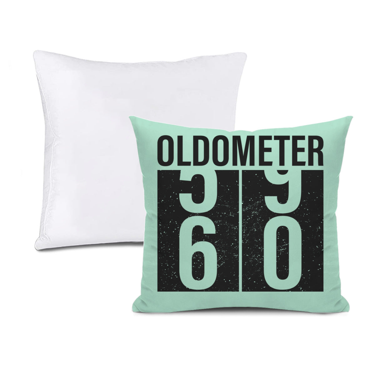 Double Sided Cushion Cover + Pillow Insert - Oldometer 59 Turning 60