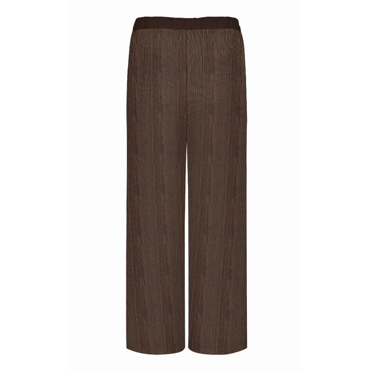 Chocolate Brown Faux Corduroy Wide-Leg Crop Pants for Women
