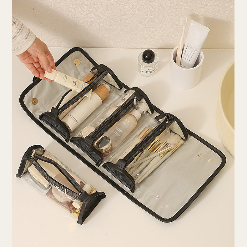 4-in-1 Detachable Roll-Up Travel Toiletry & Makeup Organizer Bag
