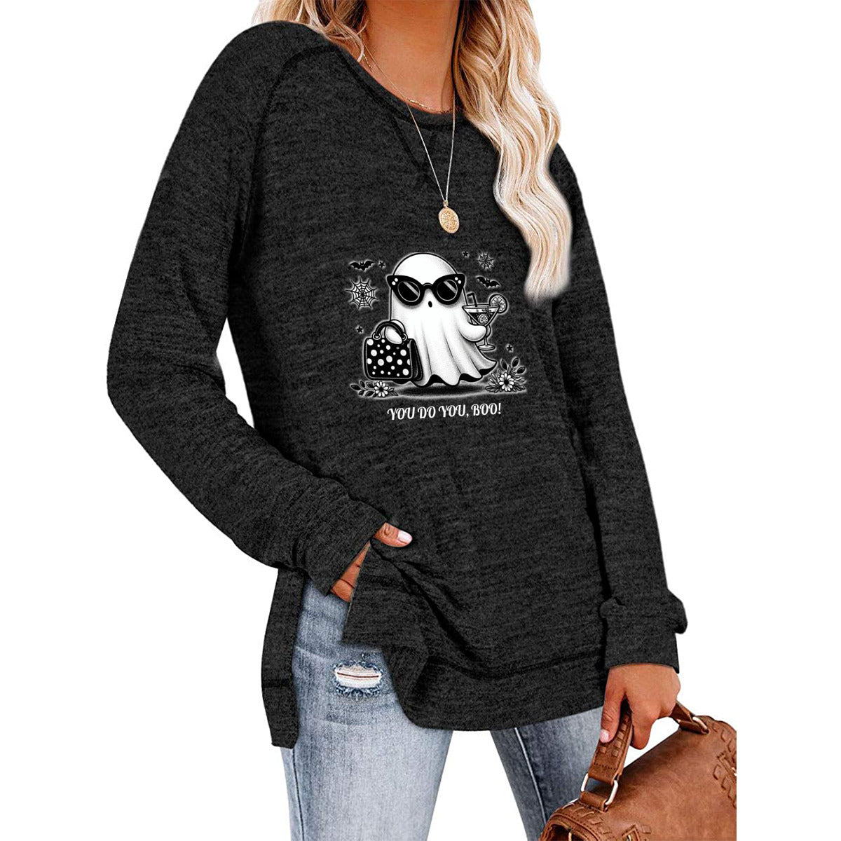 You Do You, Boo!  - Women's Long Sleeve Halloween Raglan Sweater