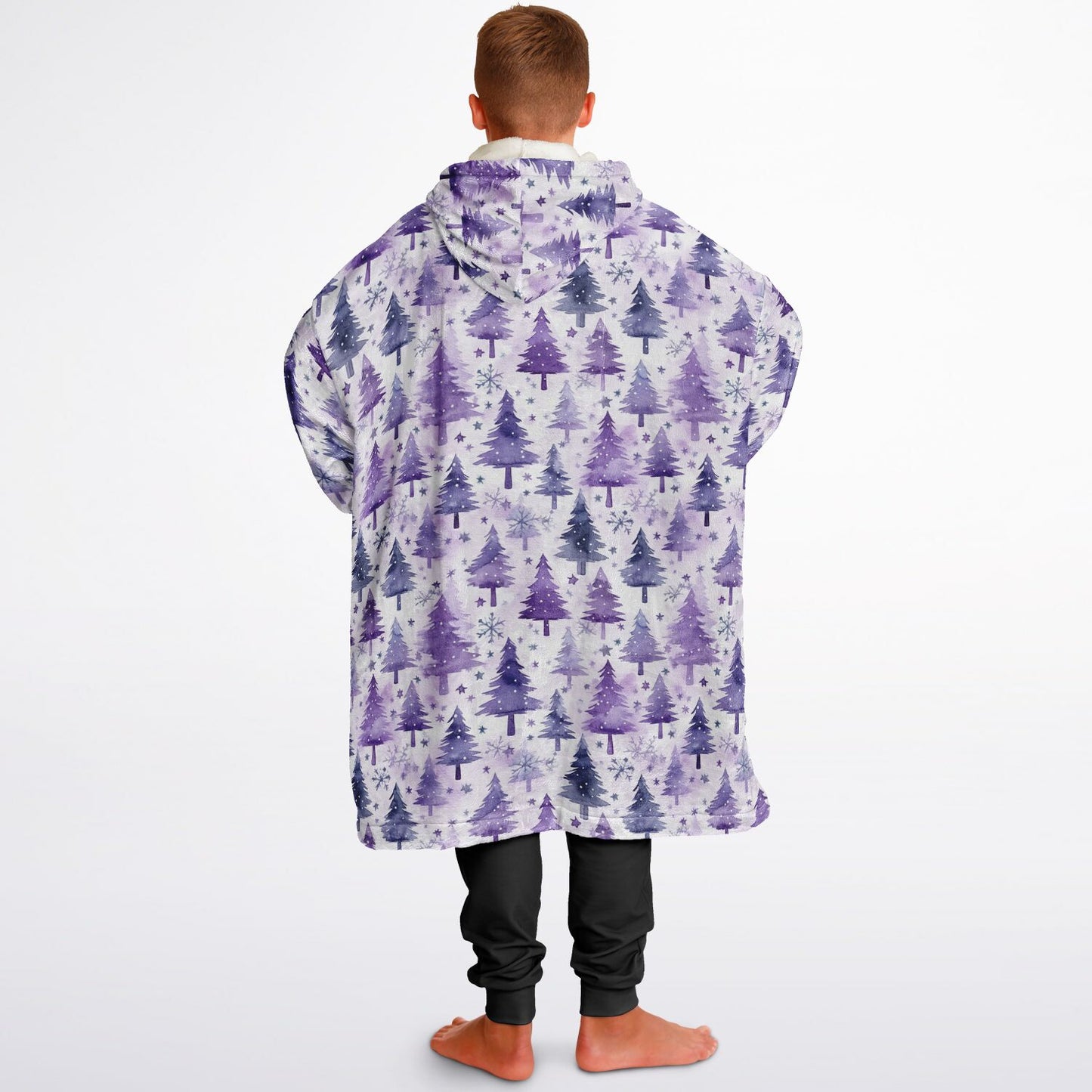 Purple Evergreen Christmas Trees Snug Hoodie