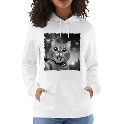 Funny UFO Cat Selfie - Unisex Soft 100% Cotton Sweatshirts and Hoodies