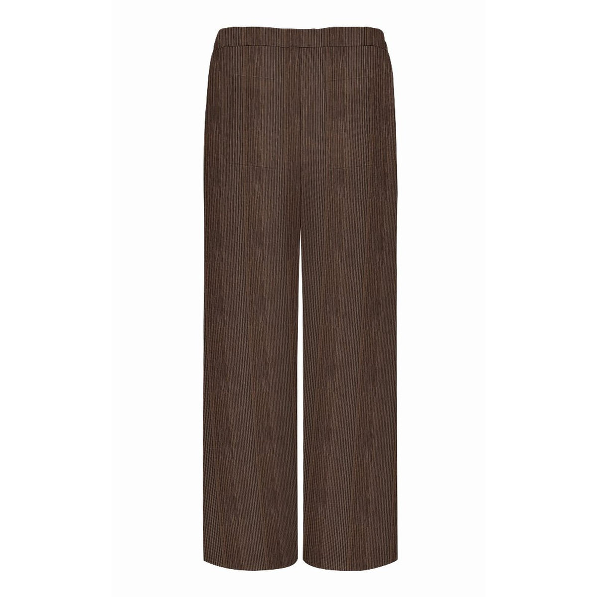 Chocolate Brown Faux Corduroy Wide-Leg Crop Pants for Women