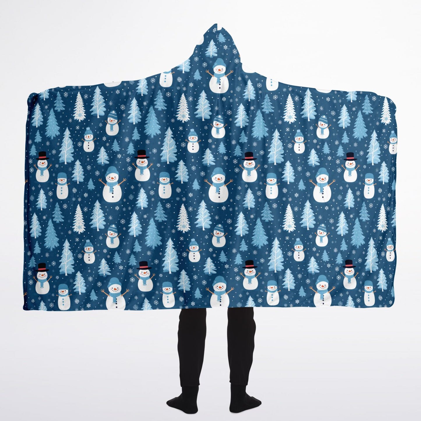 Snowmen - Hooded Micro Fleece Blanket – Ultra Soft with Unique Graphics