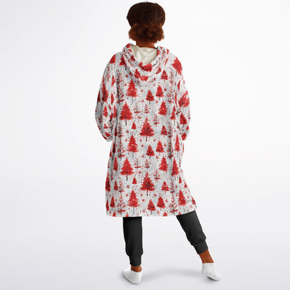 Red Evergreen Trees Youth Snug Hoodie