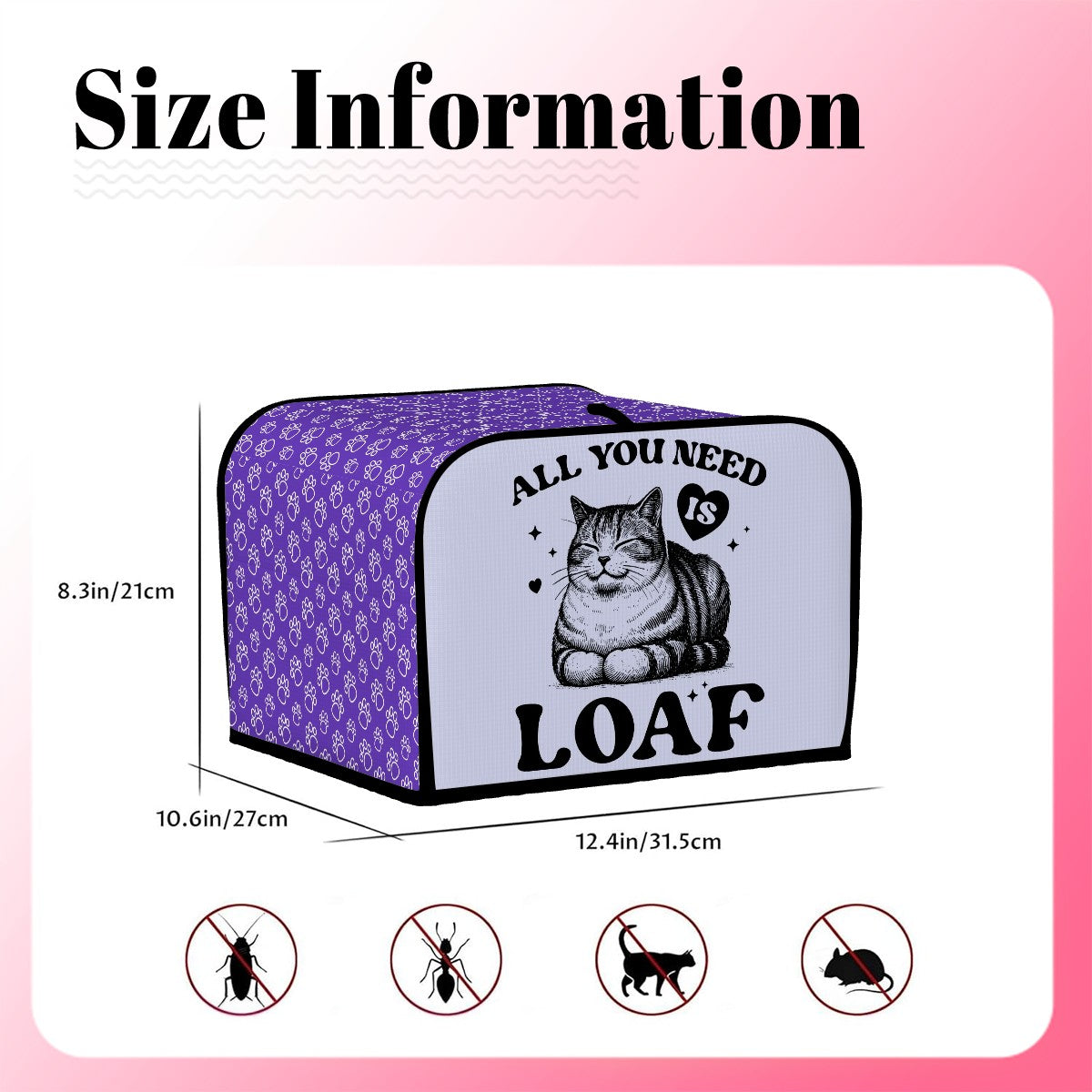 All You Need Is Loaf 4-Slice Toaster Cover – Durable, Protective, and For Cat Lovers