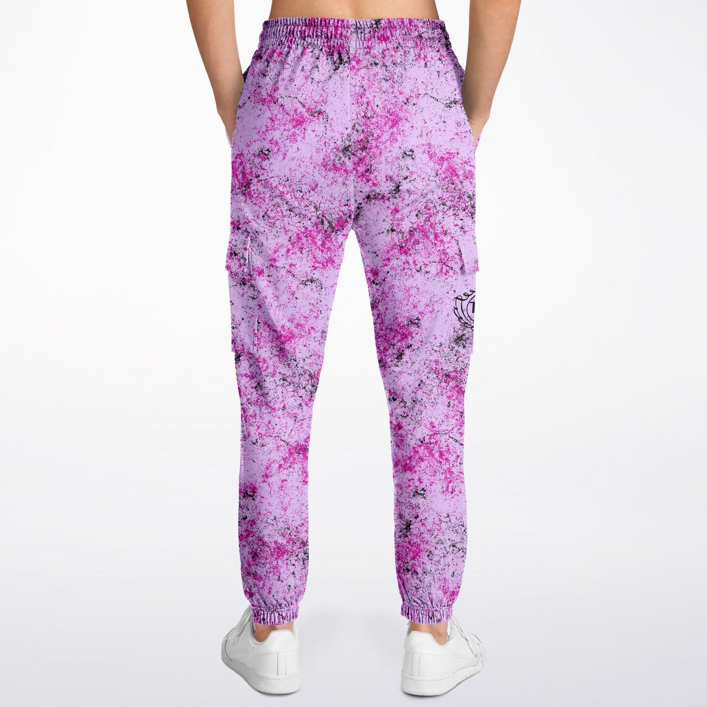 Pink & Black on Purple Canadian Grunge - Athletic Cargo Sweatpants