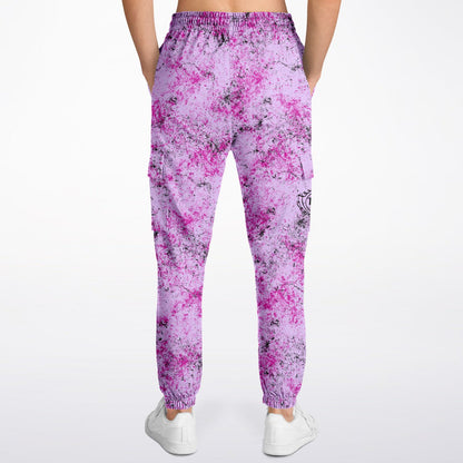 Pink & Black on Purple Canadian Grunge - Athletic Cargo Sweatpants