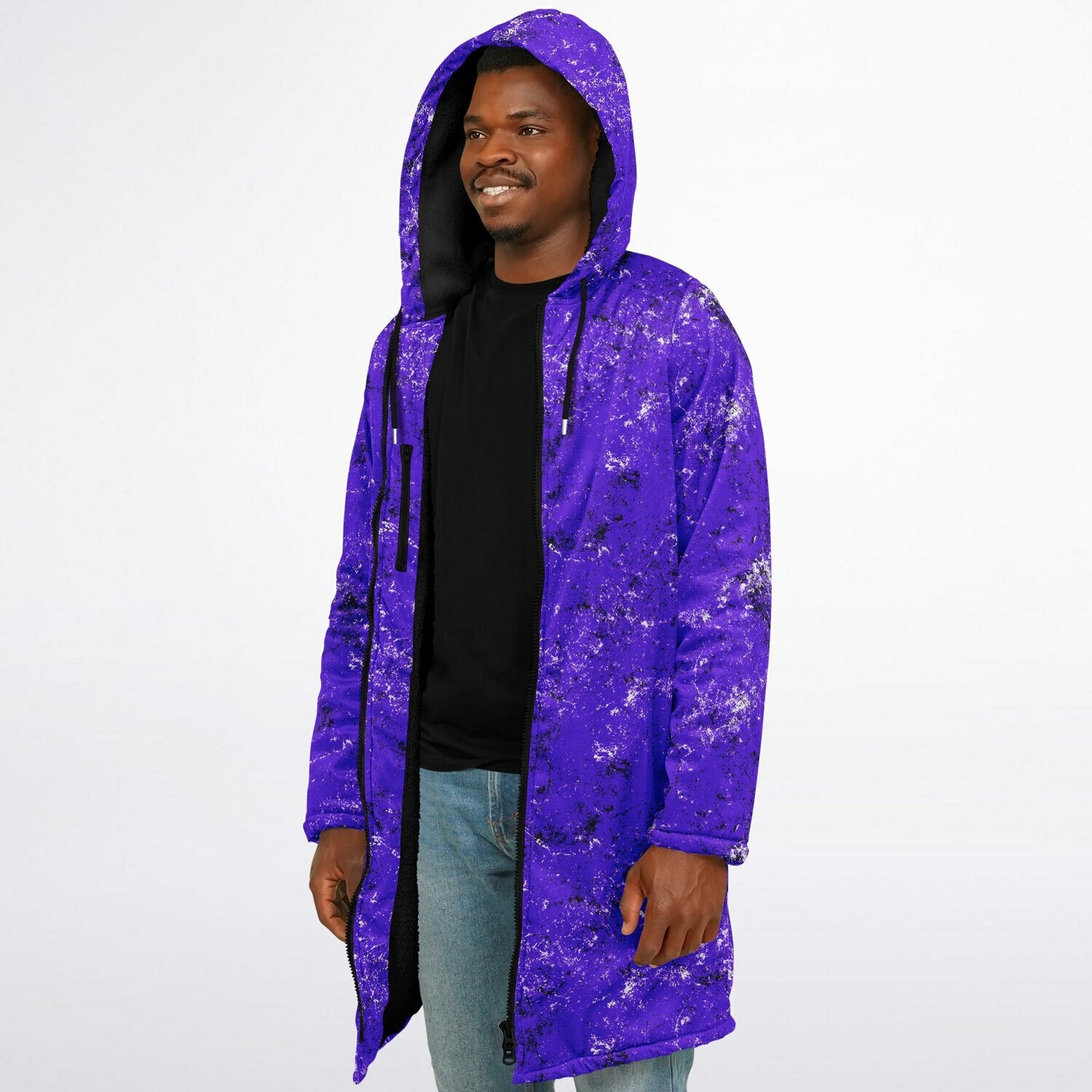 Grunge Zipper Cloak/Cape – Stylish, Warm, and Functional Purple copy