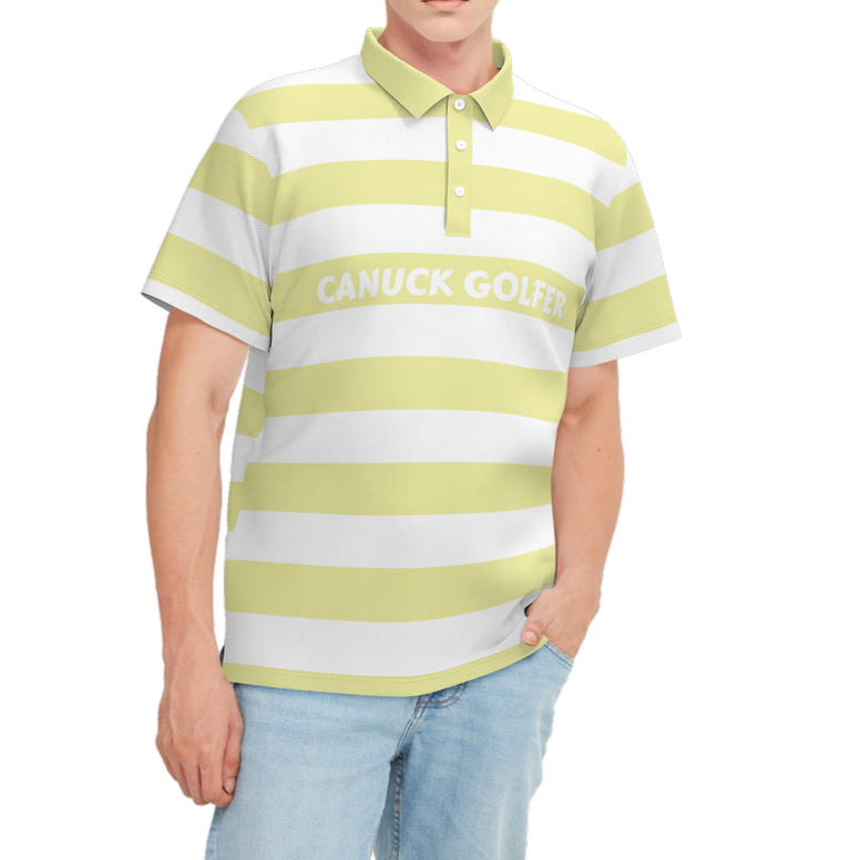 Canuck Golfer | Men’s  Eco-Friendly Performance Mesh Sports Polo Shirt – Breathable & Stylish - Back Only Print