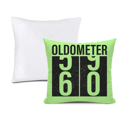 Double Sided Cushion Cover + Pillow Insert - Oldometer 59 Turning 60