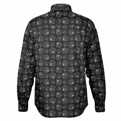 Maple Leaf Black Long Sleeve Button Down Shirt