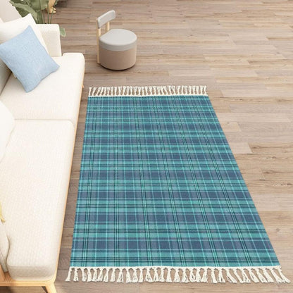 Retro Vintage Cabin/Cottage Plaid Tasselled Area Rug