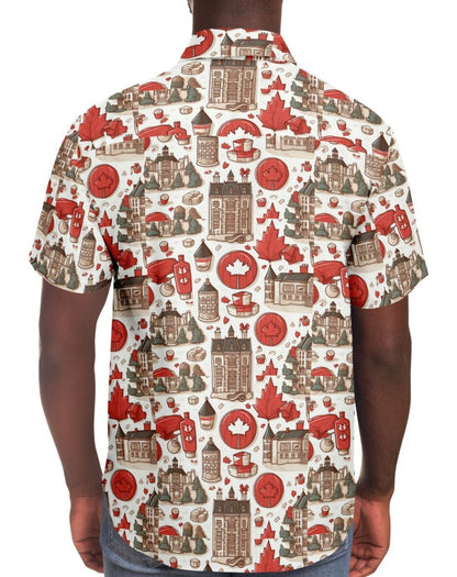 Canada Day July 1st Short Sleeve Button Down Shirt