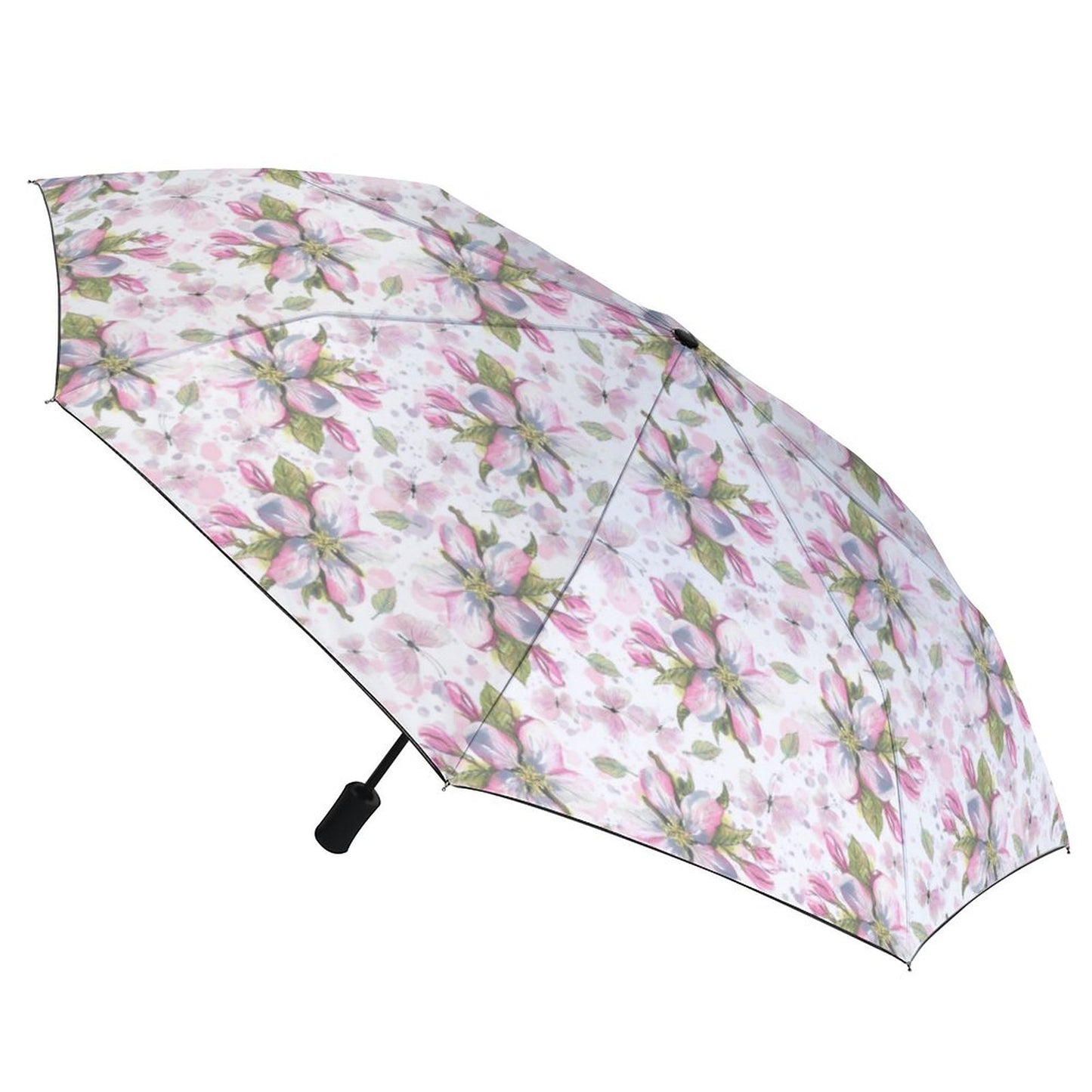 Apple Blossoms | Auto Umbrella with Black Underside