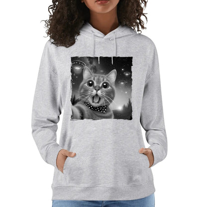 Funny UFO Cat Selfie - Unisex Soft 100% Cotton Sweatshirts and Hoodies