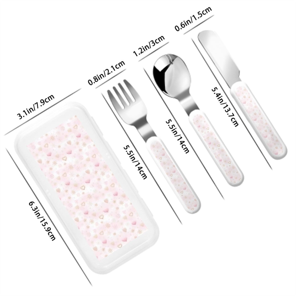 Hearts Edition - Children's Stainless Steel Cutlery Set – Safe, Durable, and Adorable