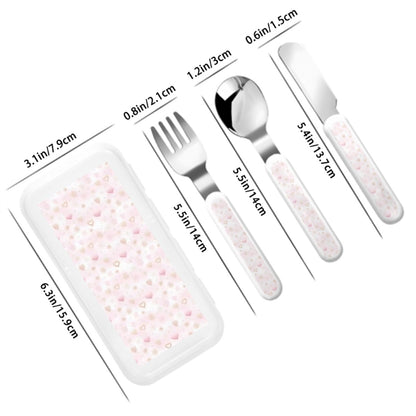 Hearts Edition - Children's Stainless Steel Cutlery Set – Safe, Durable, and Adorable