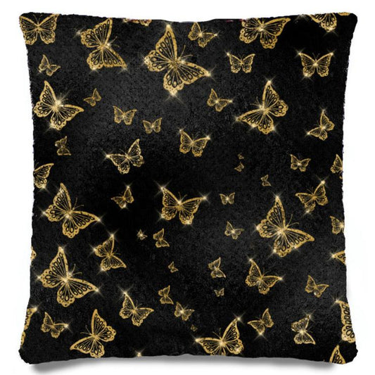 Black & Gold Glam - Sequin Pillowcase - Soft Polyester