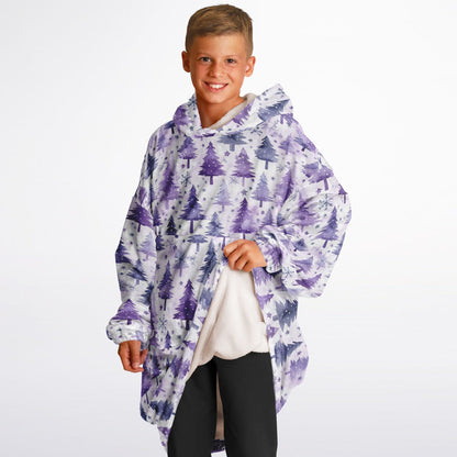 Purple Evergreen Christmas Trees Snug Hoodie