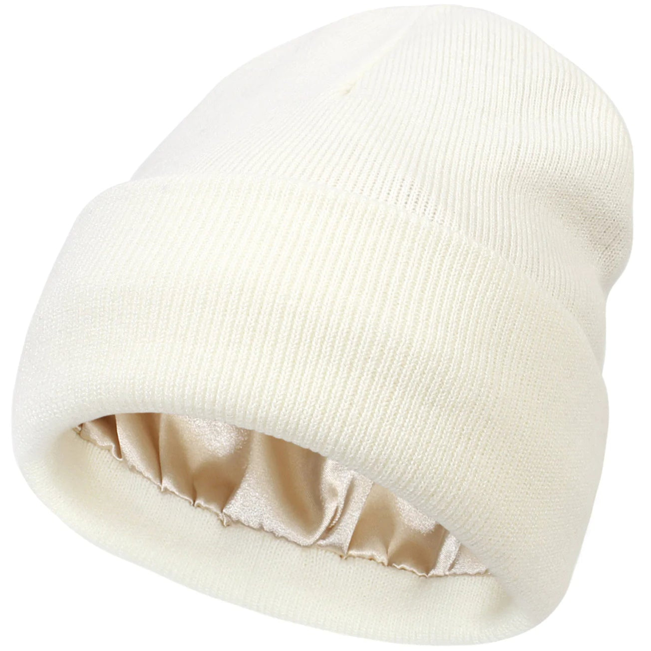 Satin Lined Knitted Toque Beanie – Curly & Dry Hair Protection