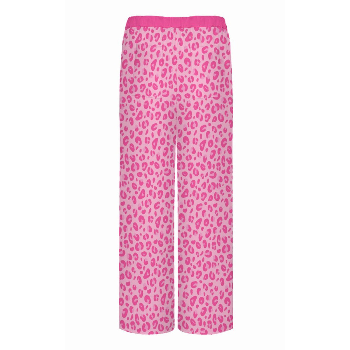 Pink Leopard Print | Women's Straight Wide-Leg Crop Pants