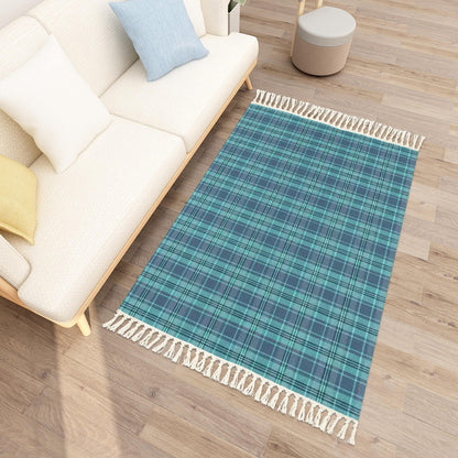 Retro Vintage Cabin/Cottage Plaid Tasselled Area Rug