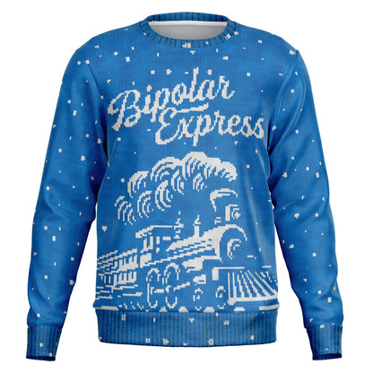 Bipolar Express Ugly Christmas Sweater - Athletic Sweatshirt