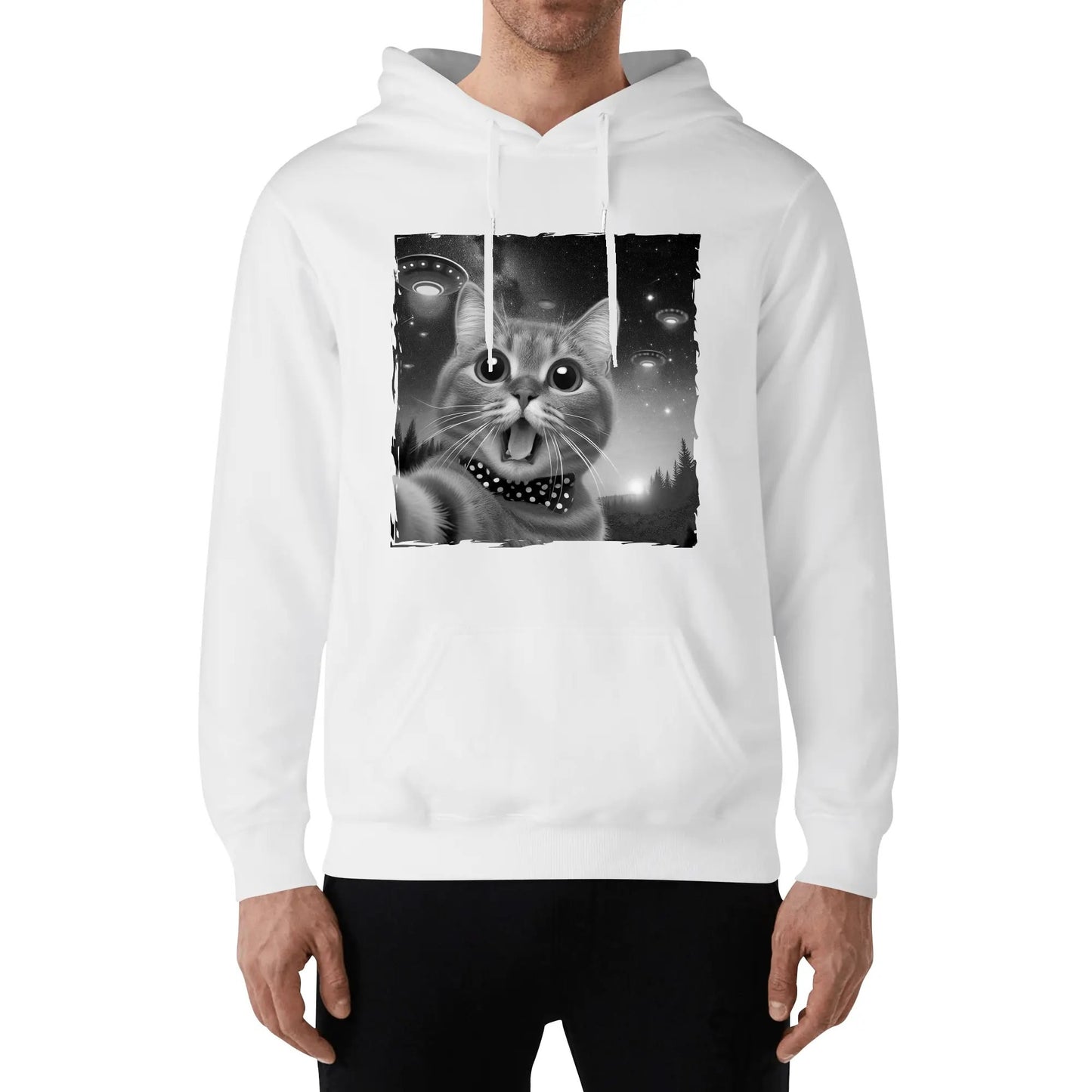 Funny UFO Cat Selfie - Unisex Soft 100% Cotton Sweatshirts and Hoodies