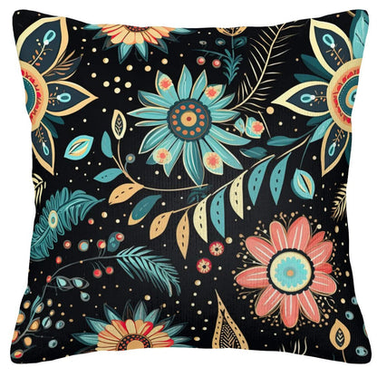 Western Corduroy Throw Pillow Cover (Double-Sided Design)