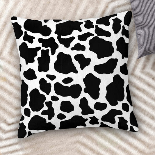 Cow Print - Corduroy Throw Pillow Covers with Core (Double-Sided Design)