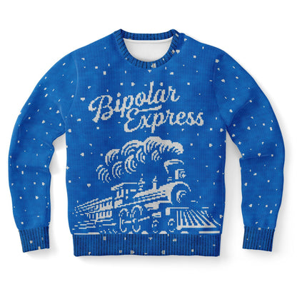 Bipolar Express Ugly Christmas Sweater - Athletic Sweatshirt