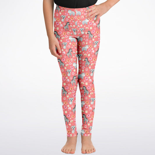 Coral B&W Tropical Animals - Kids Leggings - AOP