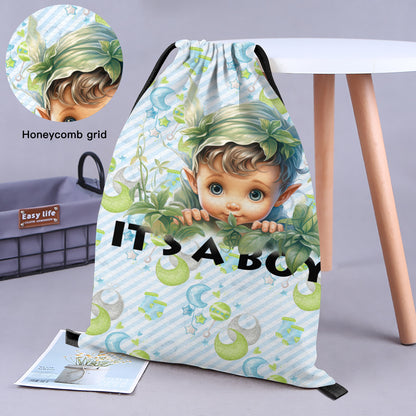 It's A Boy! - Unique Newborn Gift Bag - Drawstring Re-usable Bag