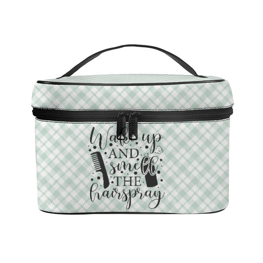 Wake Up & Smell The Hairspray - Mint Buffalo Print Cosmetics Bag