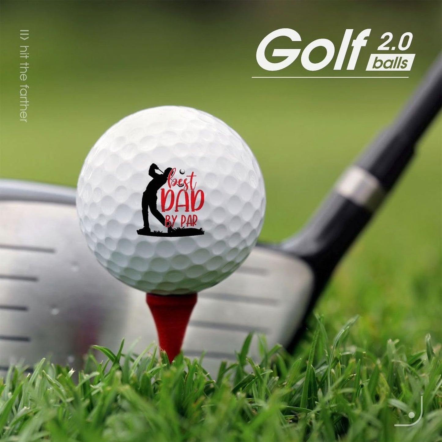 Best Dad By Par | Two-Layer Golf Ball – Fun Gift for Golf Dads