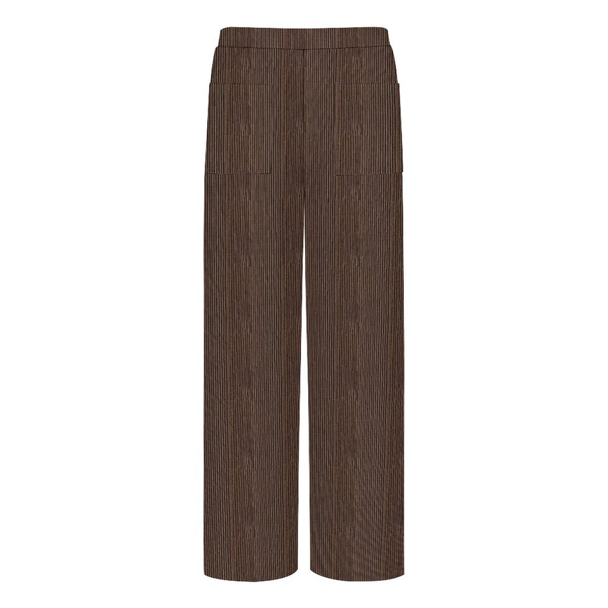 Chocolate Brown Faux Corduroy Wide-Leg Crop Pants for Women