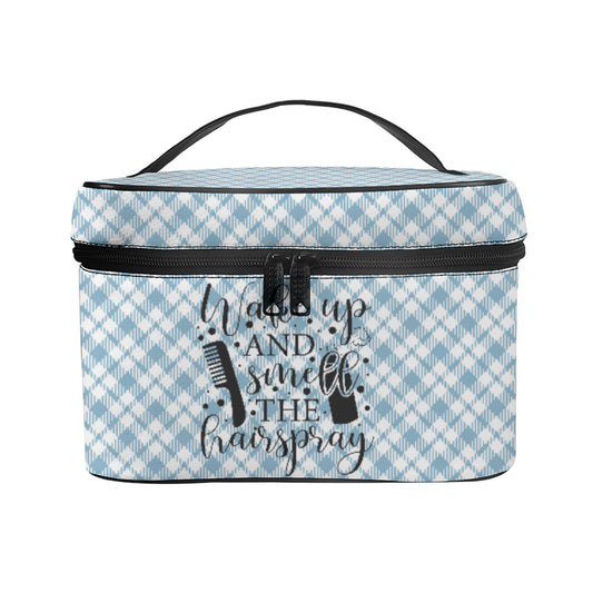 Wake Up & Smell The Hairspray - Blue Buffalo Print Cosmetics Bag