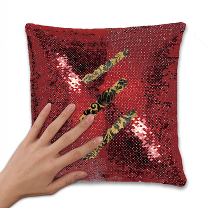 Black & Gold Glam - Sequin Pillowcase - Soft Polyester