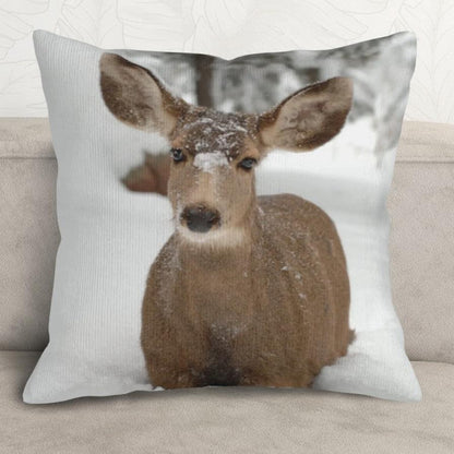 Majestic Moose - Corduroy Throw Pillow Covers with Core (Double-Sided Design)