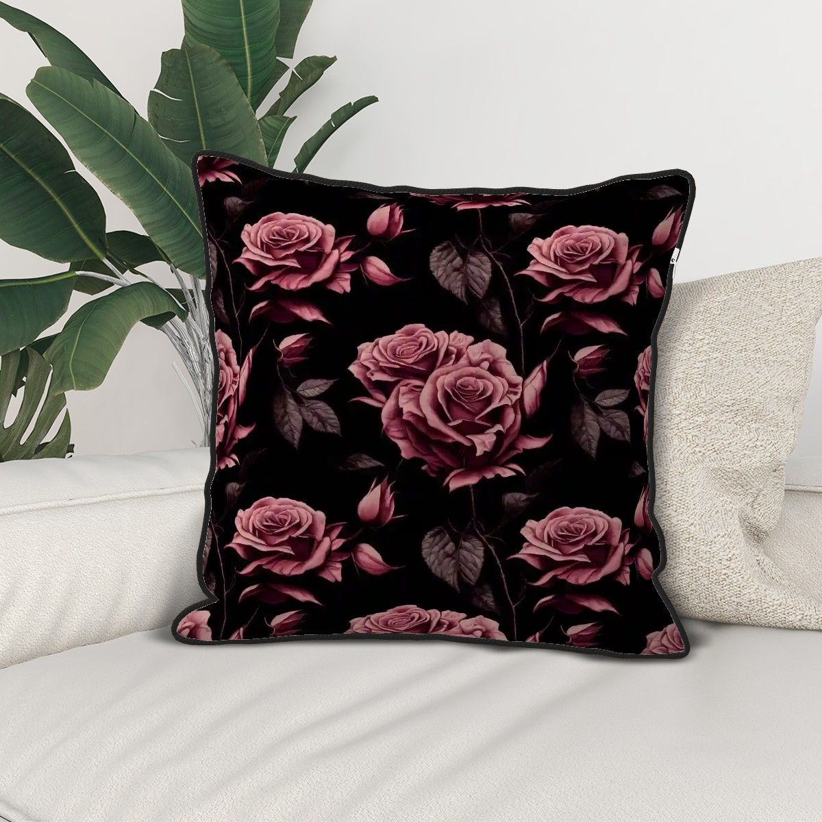 Velvet Bordered Pillow Covers (Double-Sided Design)